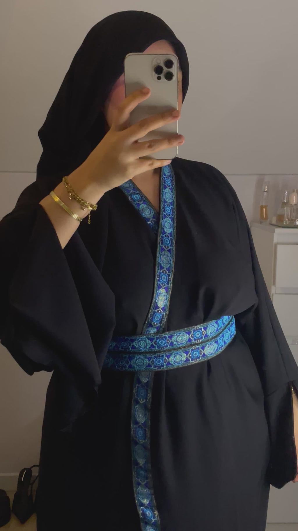 Abaya siwār bleu